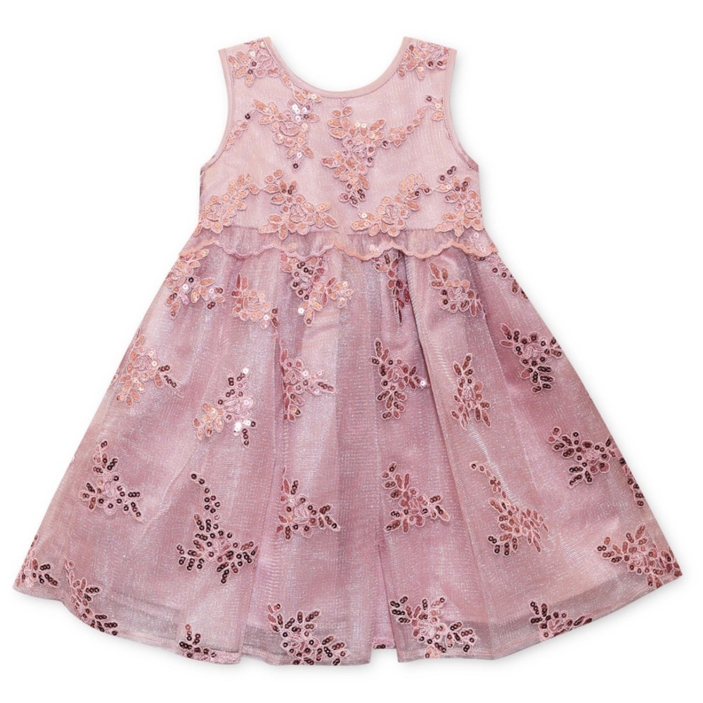 Blueberi Boulevard Toddler Girls Sparkling Embroidered Sleeveless Dress
